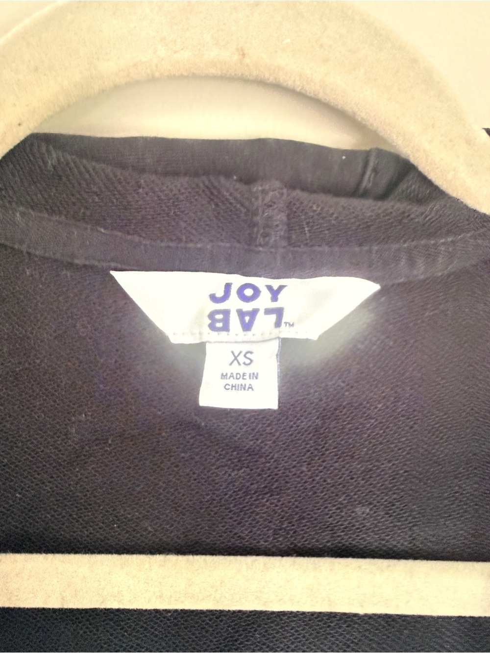 NWOT Joylab Black Zip-Up Hooded Sweatshirt, size XS - Picture 3 of 4